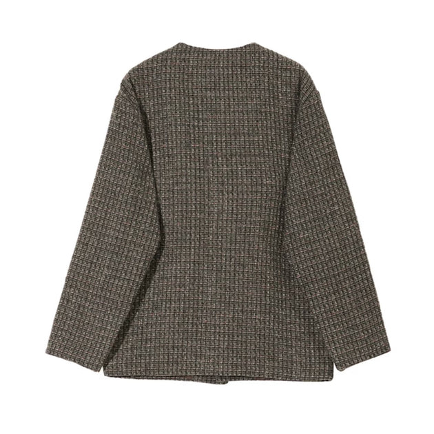 KNITTED V-NECK JACKET - Stockbay