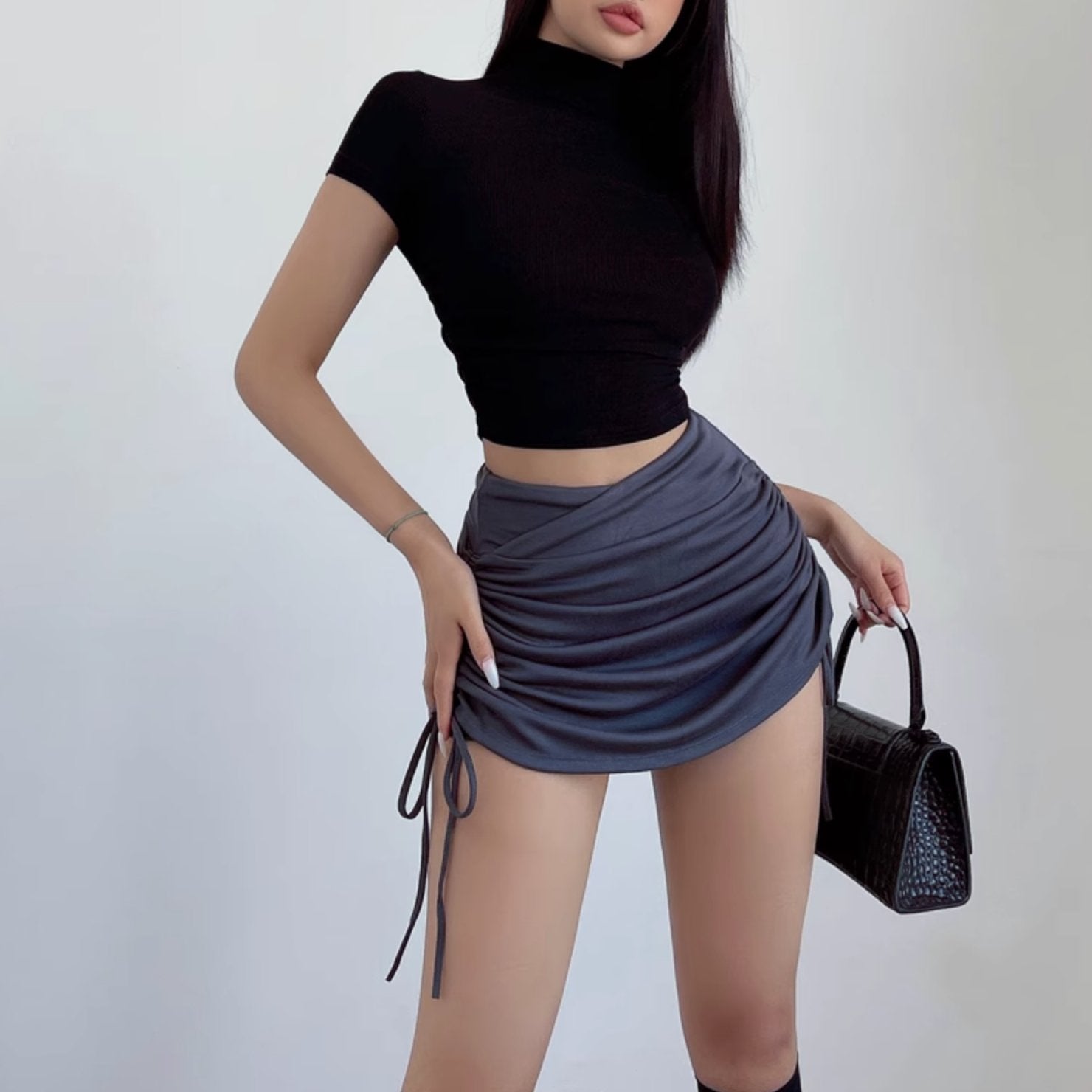 LAYERED STRING MINI SKIRT - Stockbay