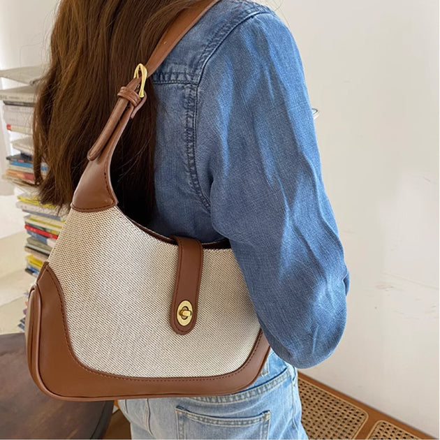 LEATHER CANVAS BAG - Aumori