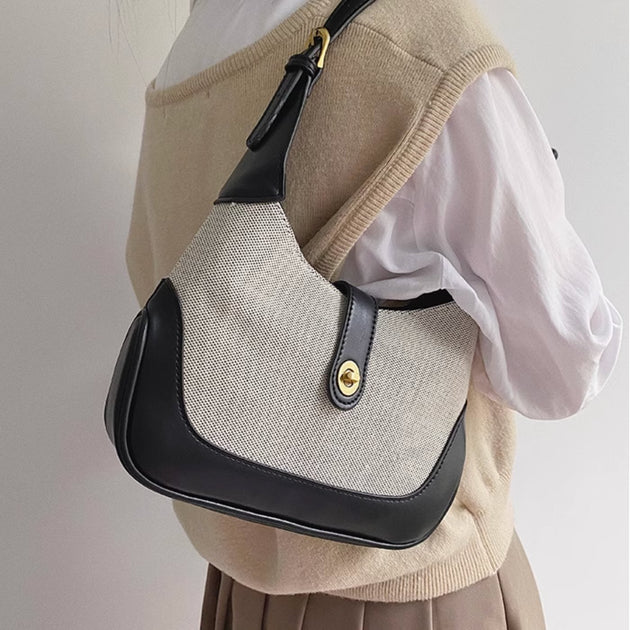 LEATHER CANVAS BAG - Aumori