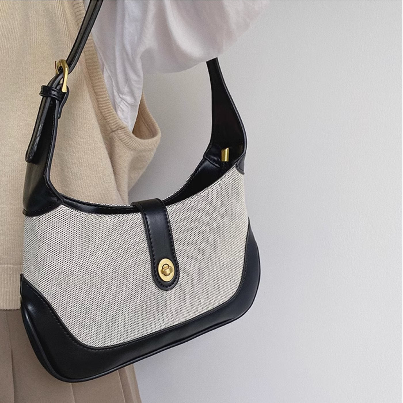 LEATHER CANVAS BAG - Aumori