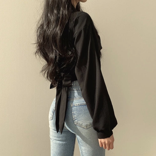 LONG SLEEVE CROP TOP - Stockbay