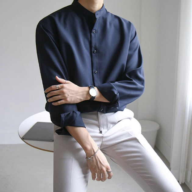 MANDARIN COLLAR SHIRT - Aumori