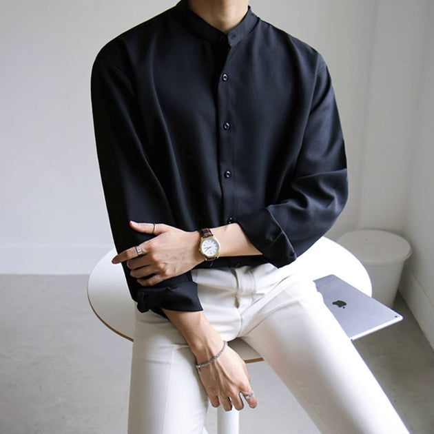 MANDARIN COLLAR SHIRT - Aumori