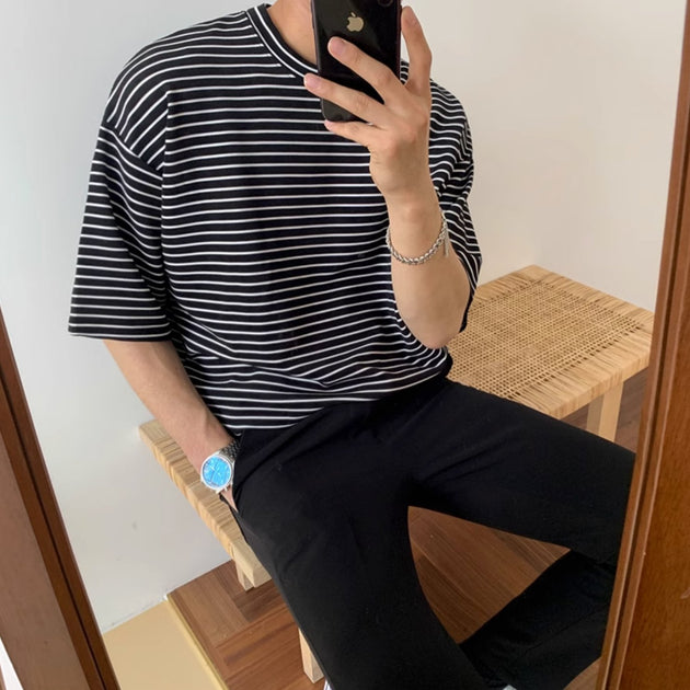 OVERSIZED STRIPE T - SHIRT - Aumori