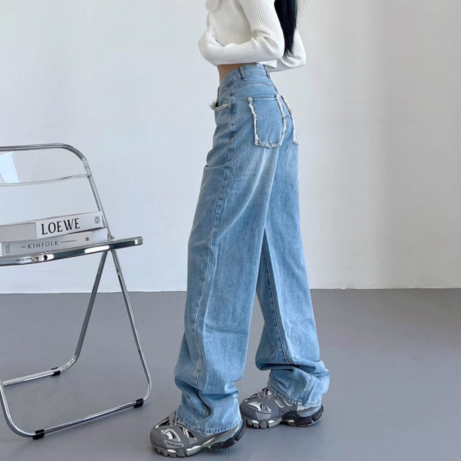 REVERSE LOOSE JEANS - Aumori