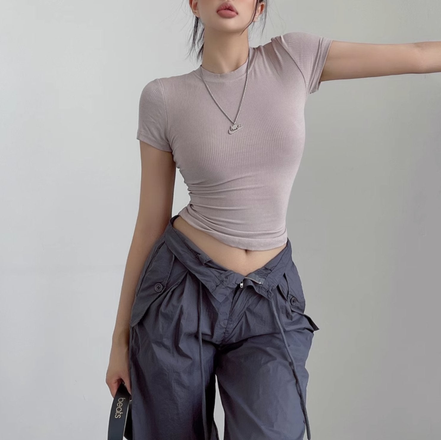 RIBBED CROP T-SHIRT - Stockbay