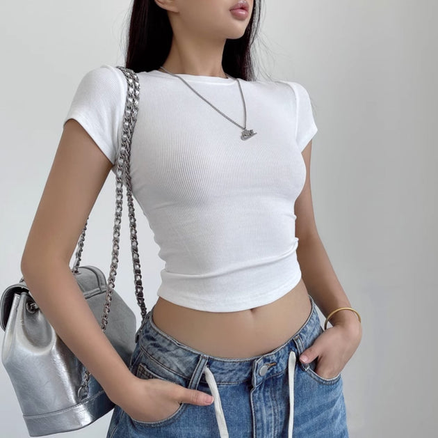 RIBBED CROP T - SHIRT - Aumori