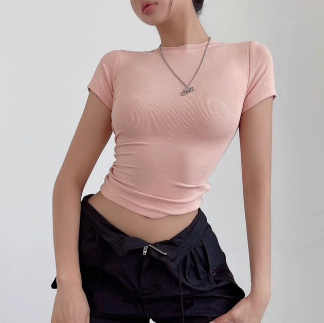 RIBBED CROP T-SHIRT - Stockbay