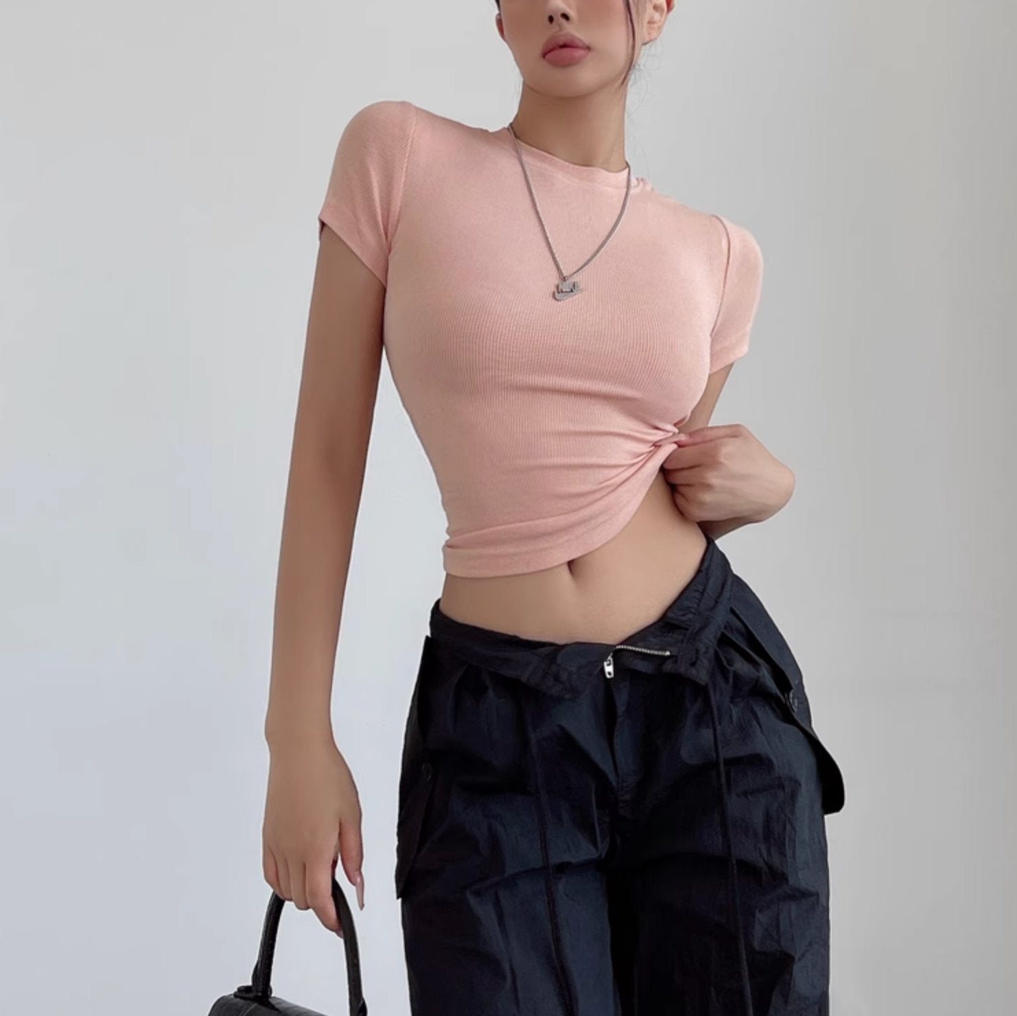 RIBBED CROP T - SHIRT - Aumori