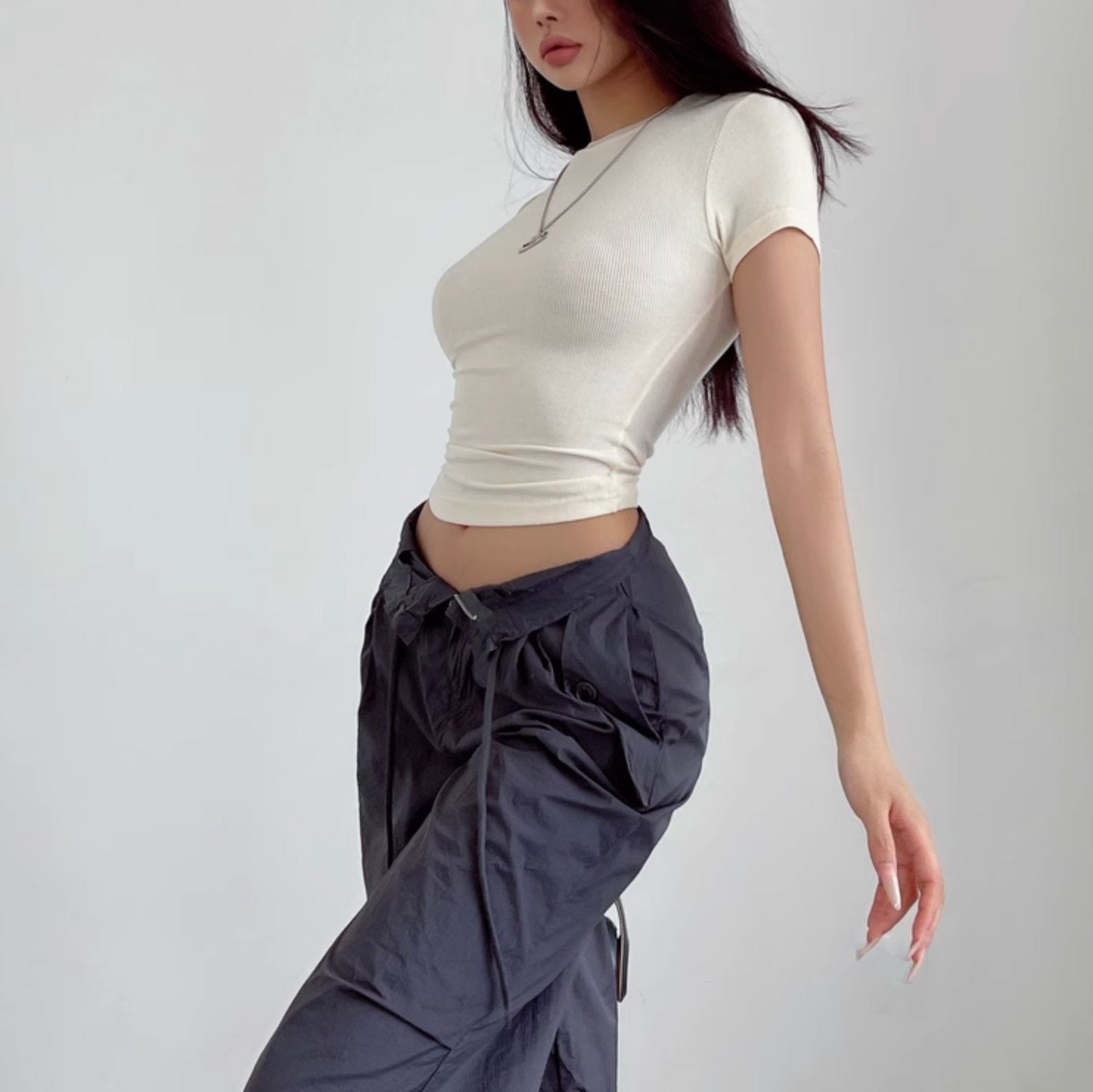 RIBBED CROP T-SHIRT - Stockbay