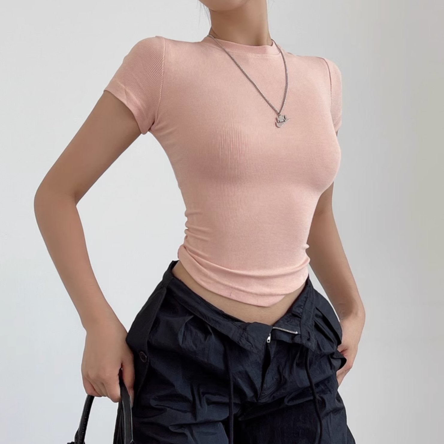 RIBBED CROP T - SHIRT - Aumori