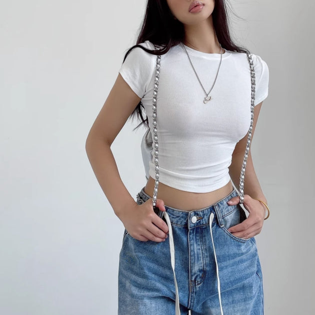 RIBBED CROP T - SHIRT - Aumori