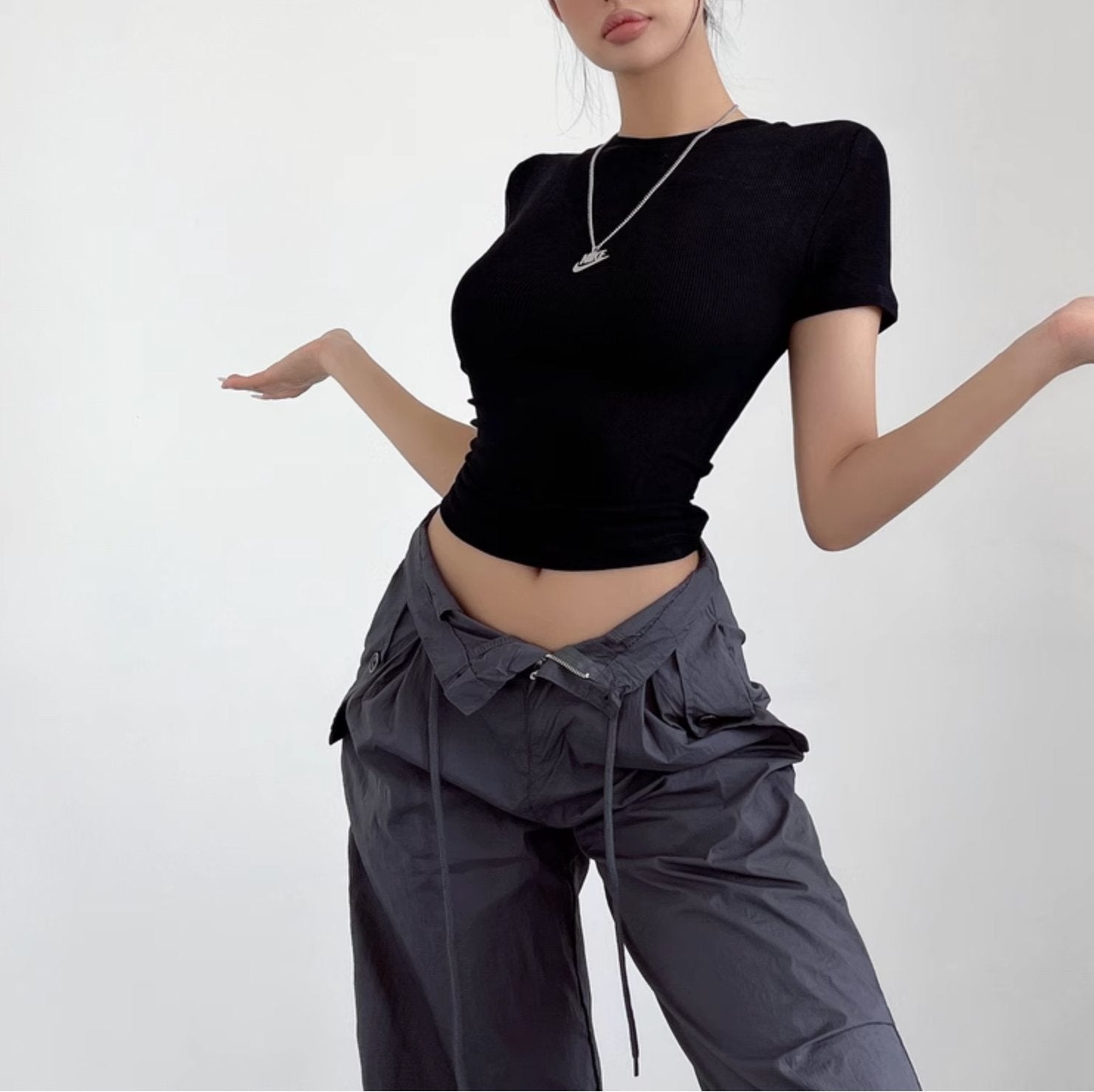 RIBBED CROP T-SHIRT - Stockbay