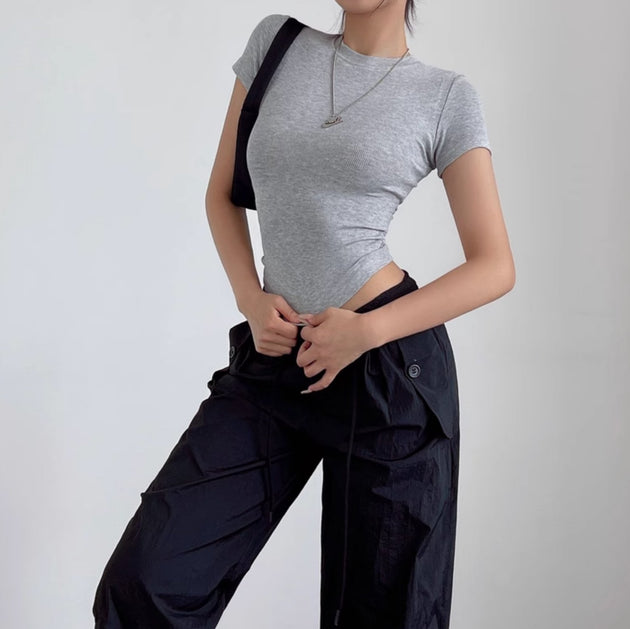 RIBBED CROP T - SHIRT - Aumori