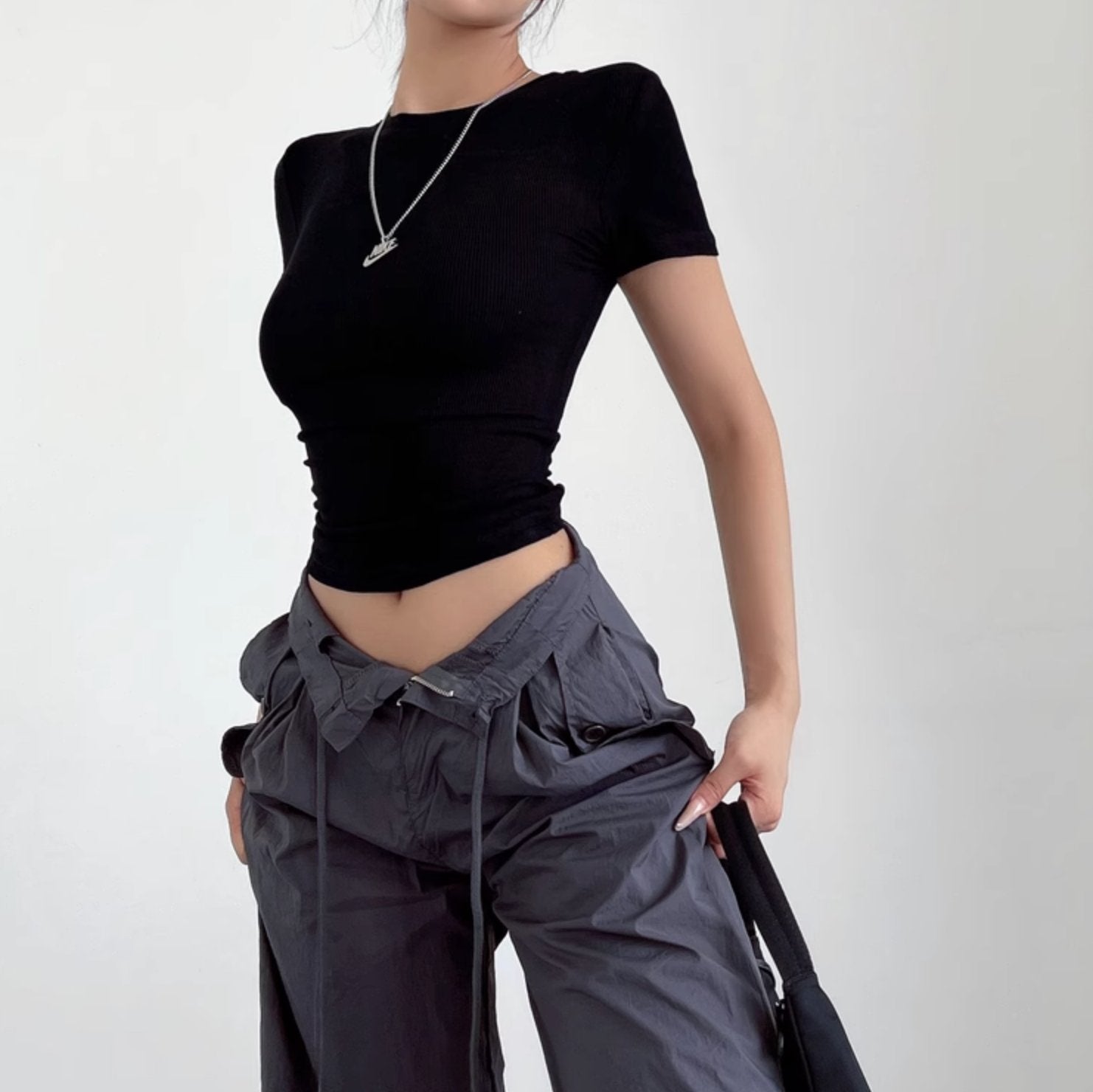 RIBBED CROP T - SHIRT - Aumori