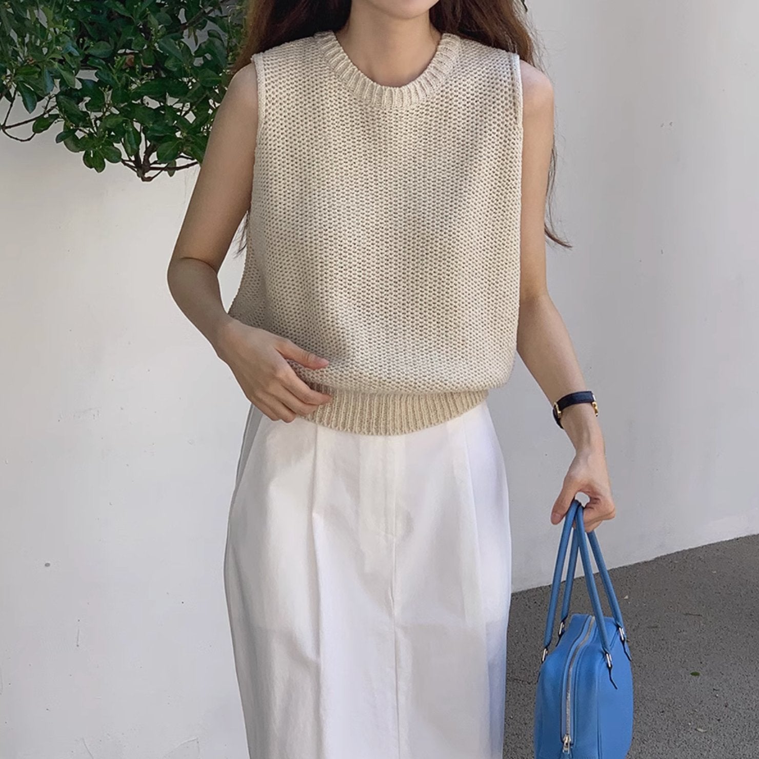 RIBBED KNIT VEST - Aumori