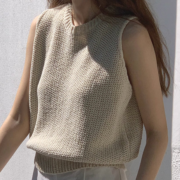 RIBBED KNIT VEST - Aumori