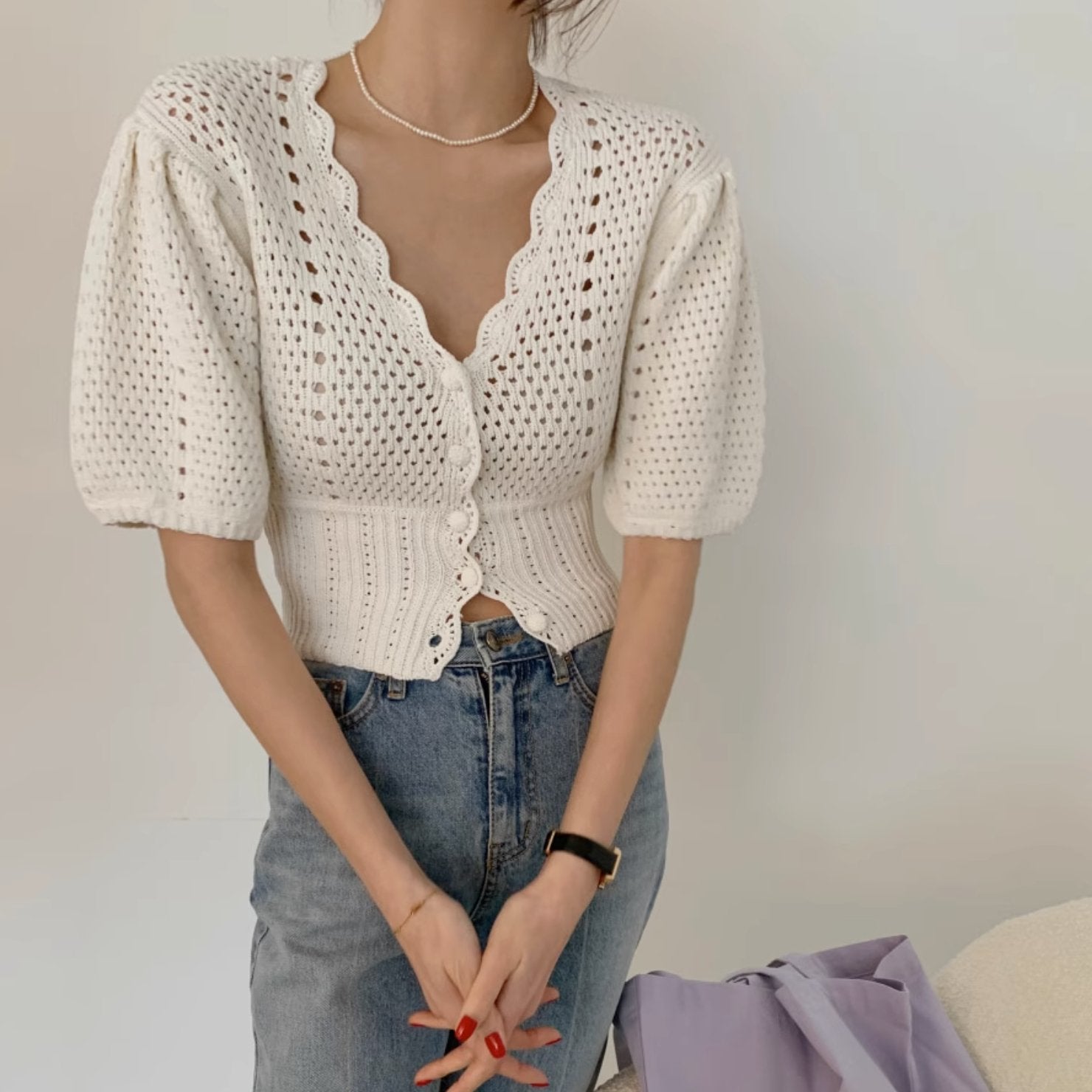 RIBBED PATTERN TOP - Stockbay