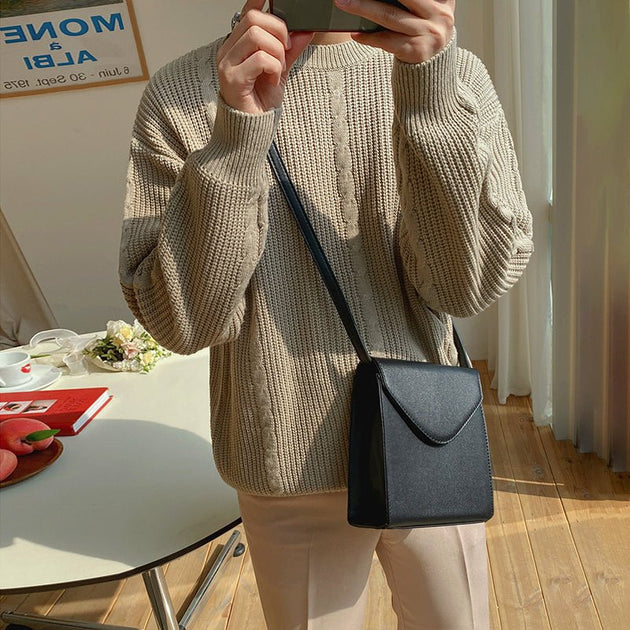 SMALL SQUARE LEATHER BAG - Aumori