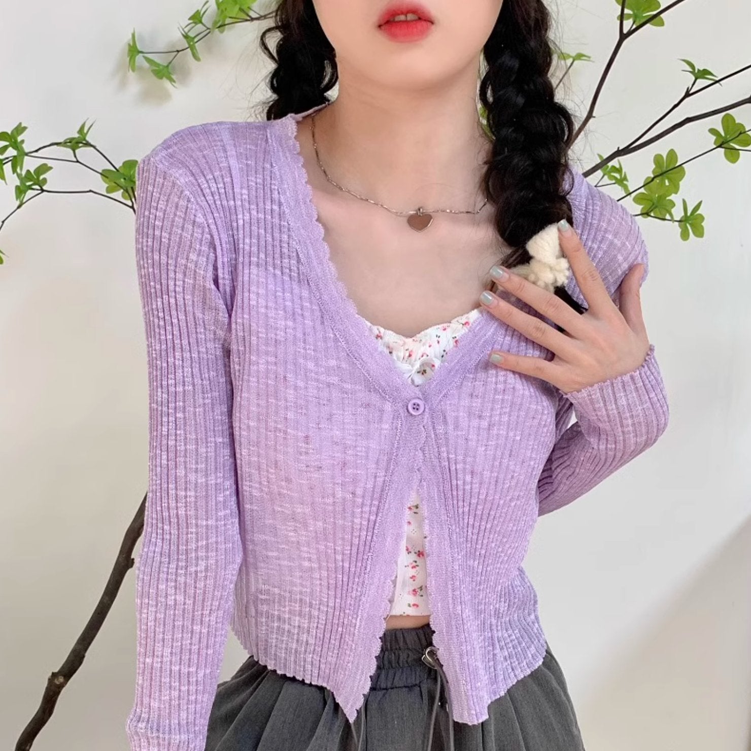 SOFT BUTTON CARDIGAN - Aumori