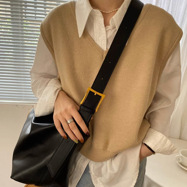 SOFT LEATHER SHOULDER BAG - Aumori