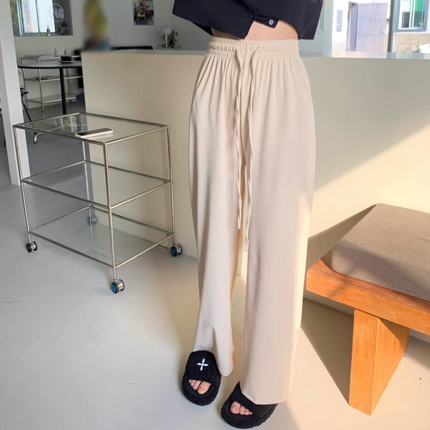 SOLID ELASTIC PANTS - Aumori