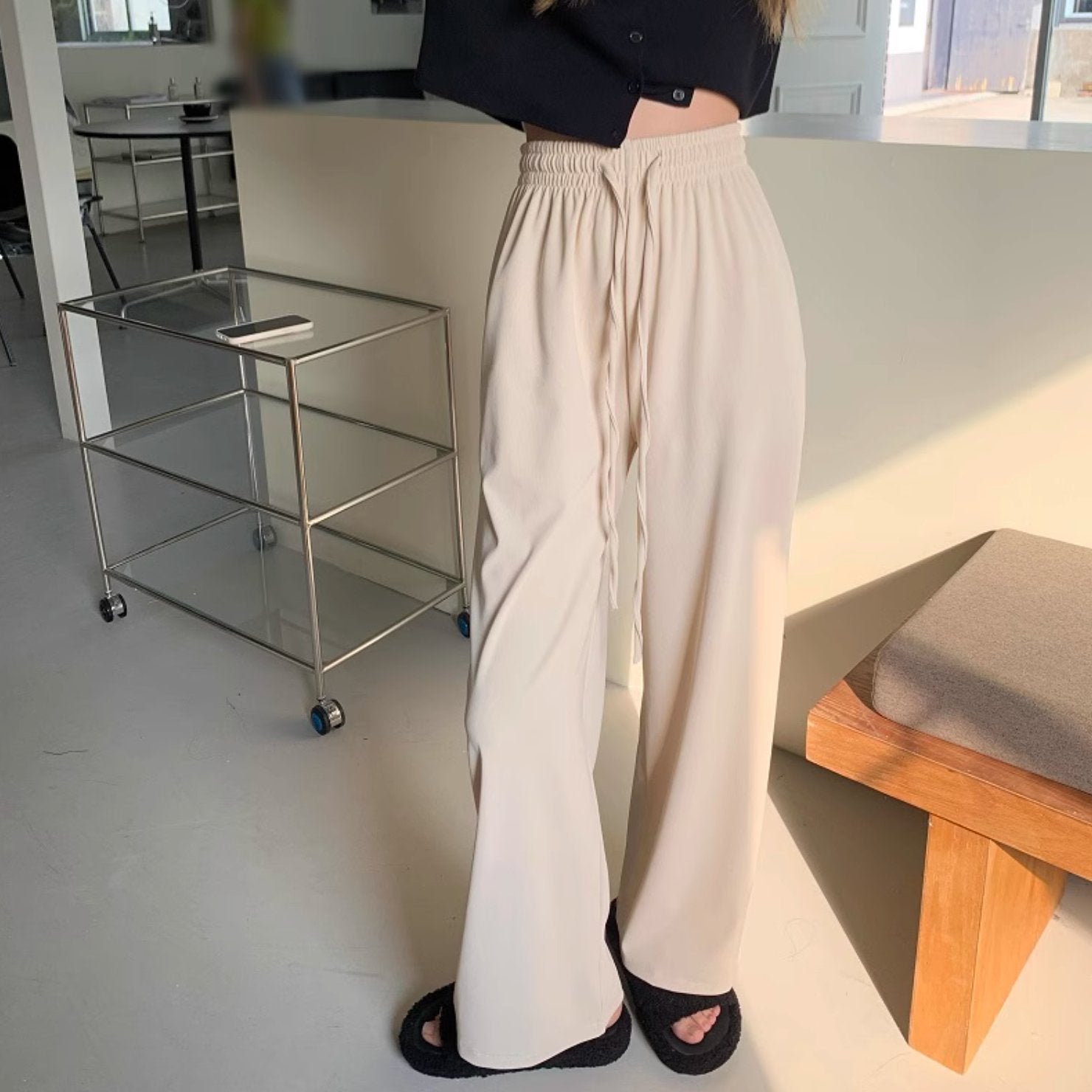 SOLID ELASTIC PANTS - Aumori