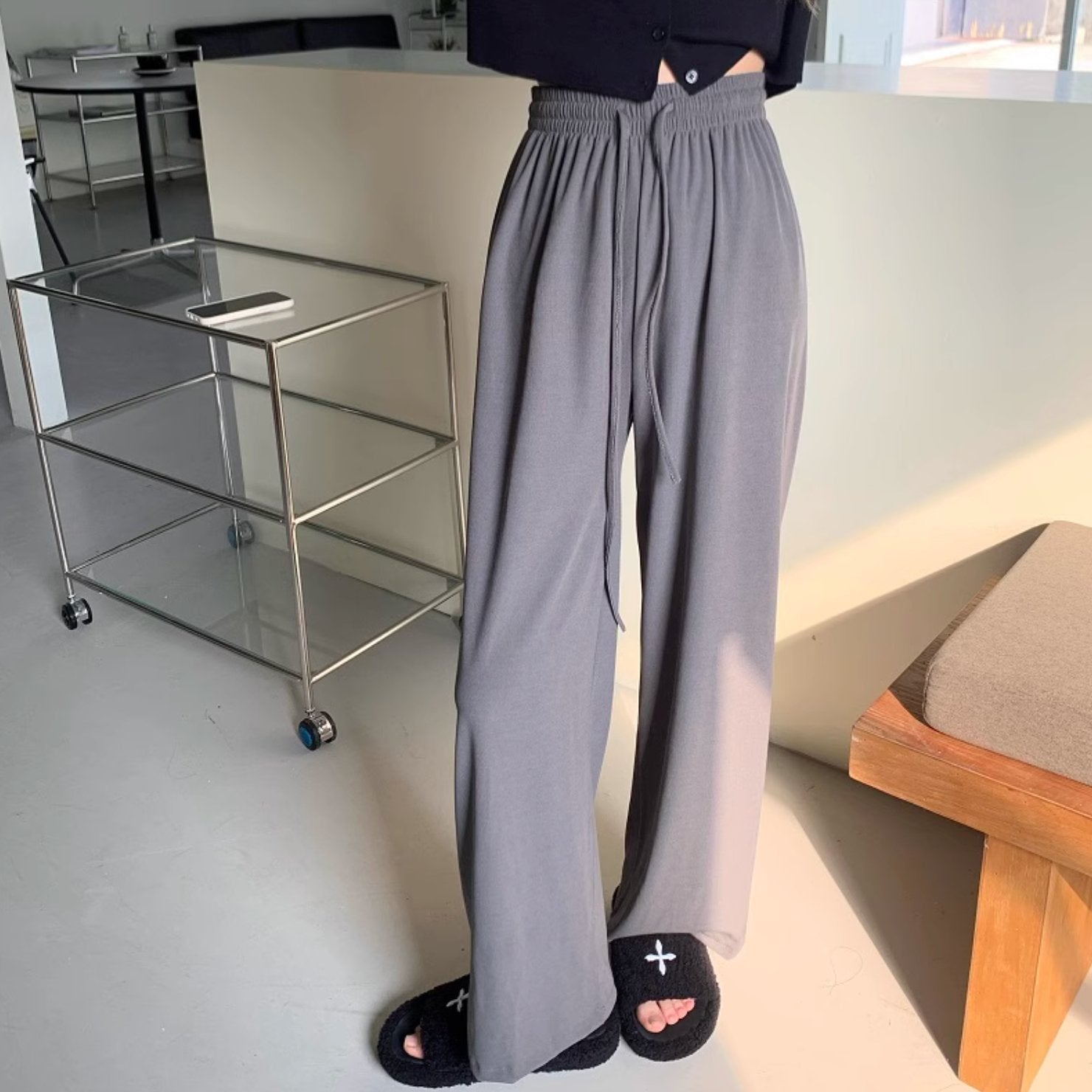 SOLID ELASTIC PANTS - Aumori