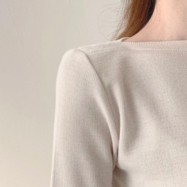 SOLID RIB KNIT TOP - Stockbay