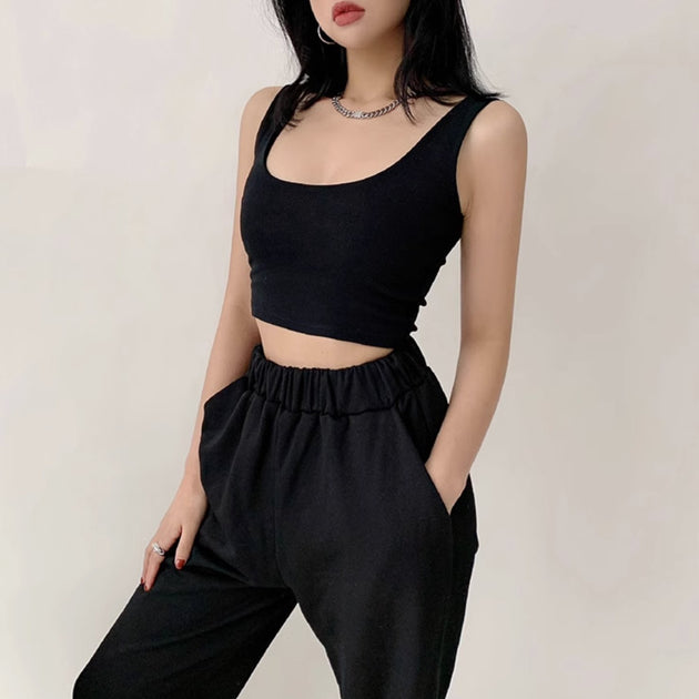 SQUARE NECK SLEEVELESS TOP - Stockbay