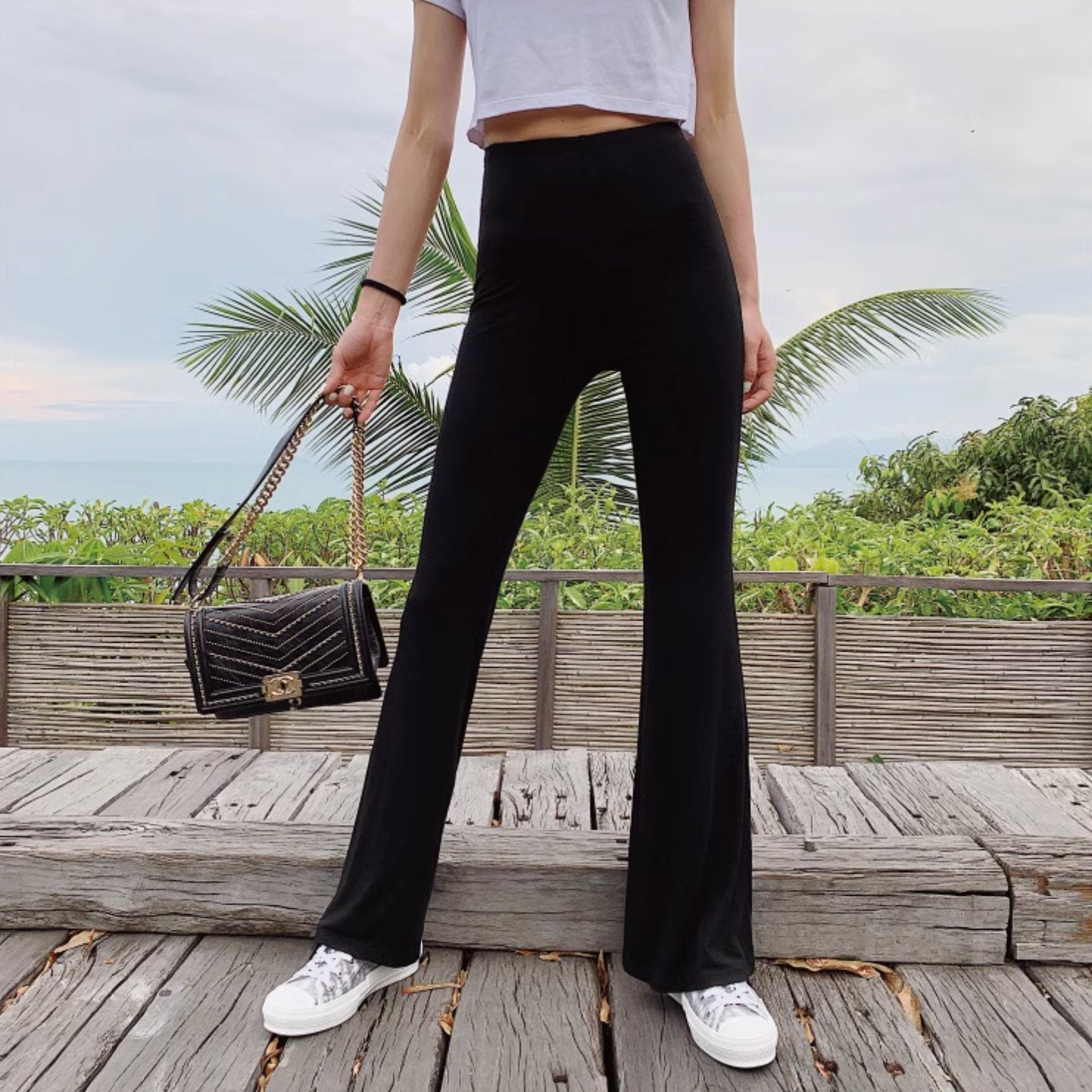 STRETCH FLARE PANTS - Stockbay