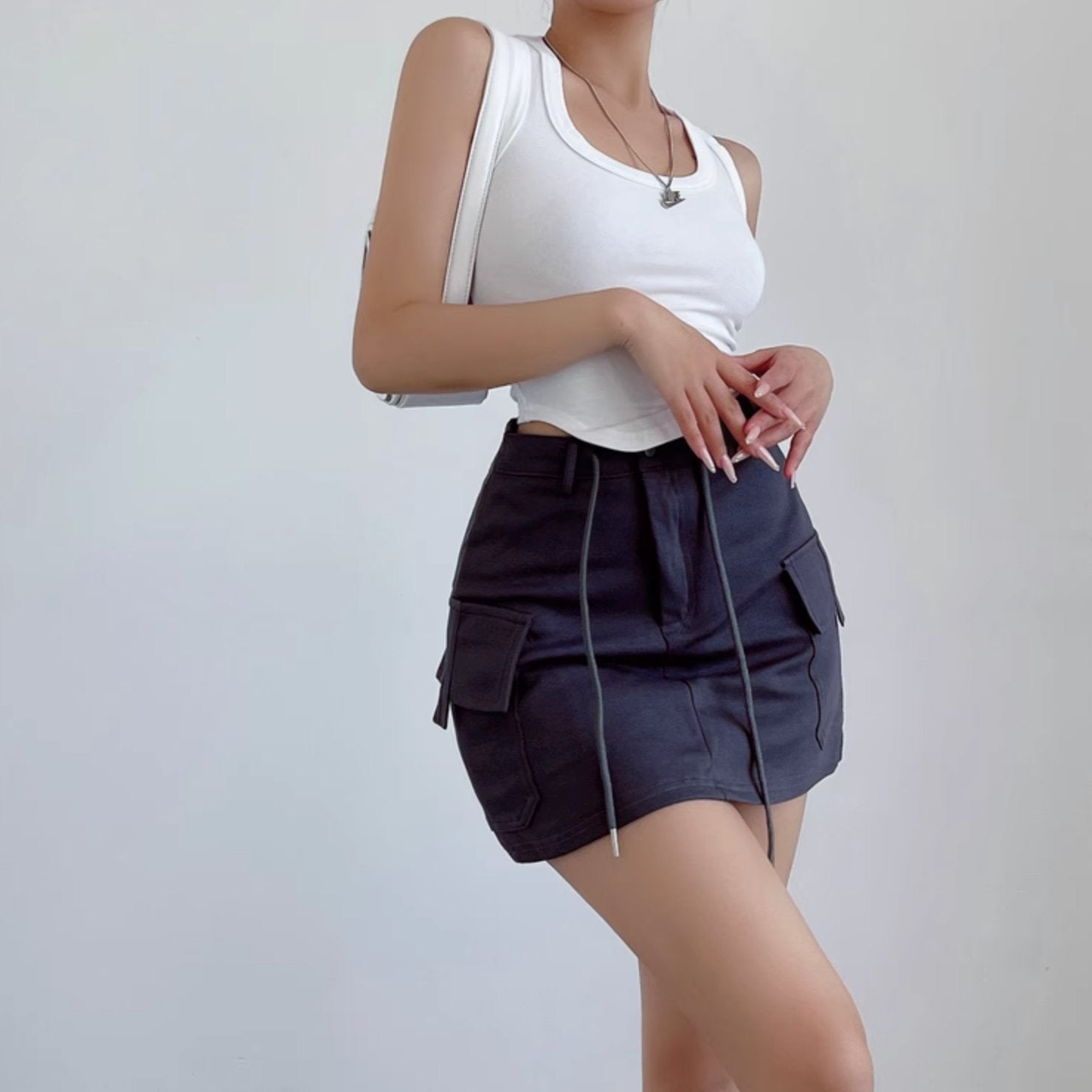 STRING MINI SKIRT - Stockbay