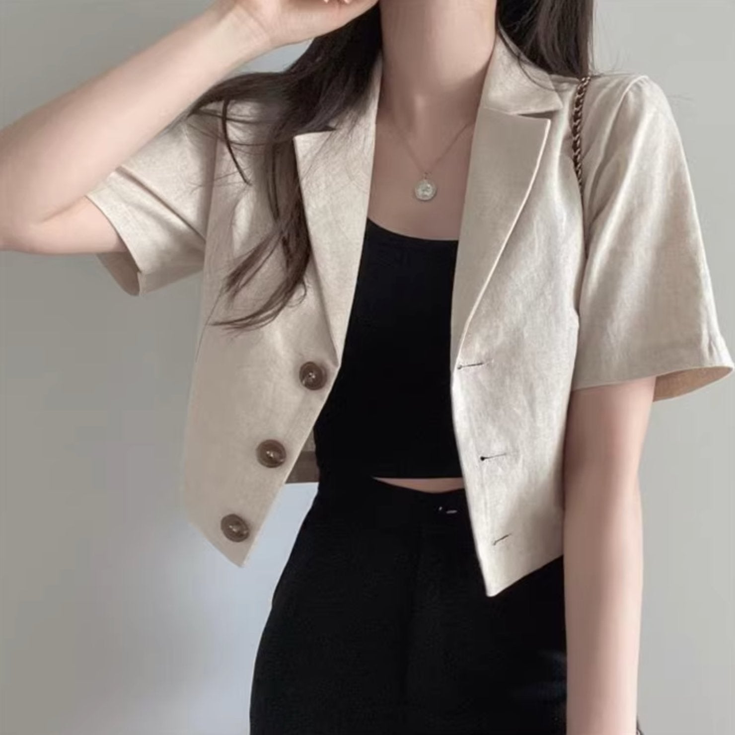 VINTAGE BUTTON UP TOP - Aumori